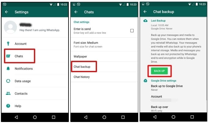 چگونه از واتساپ بکاپ بگیریم