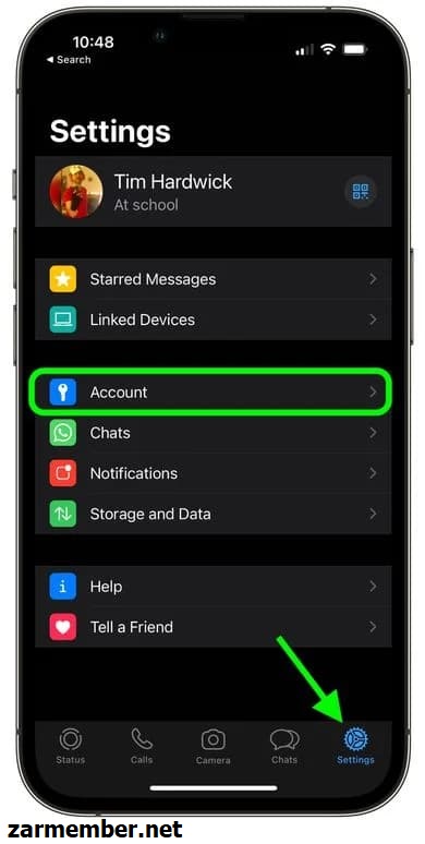 settings واتساپ آیفون