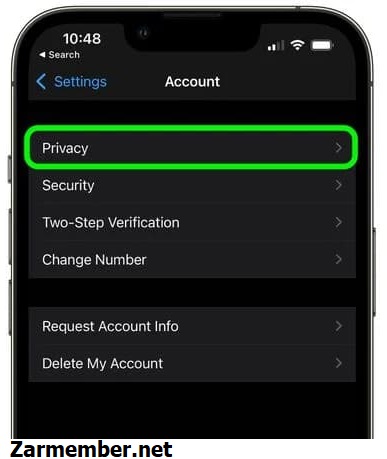 تنظیمات privacy واتساپ آیفون