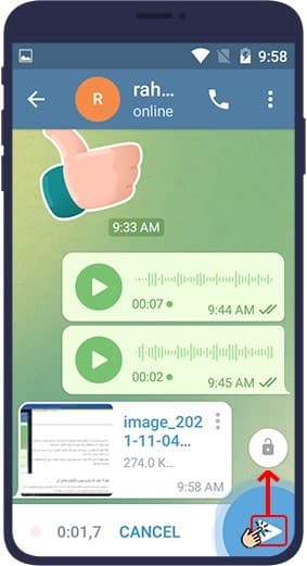 آموزش ارسال پیام صوتی در تلگرام