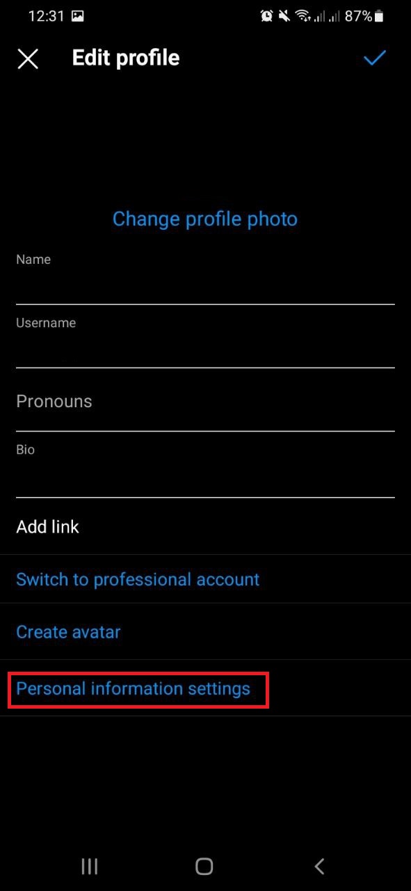 تغییر email در اینستاگرام