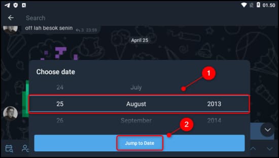 آموزش رفتن به اولین پیام در تلگرام