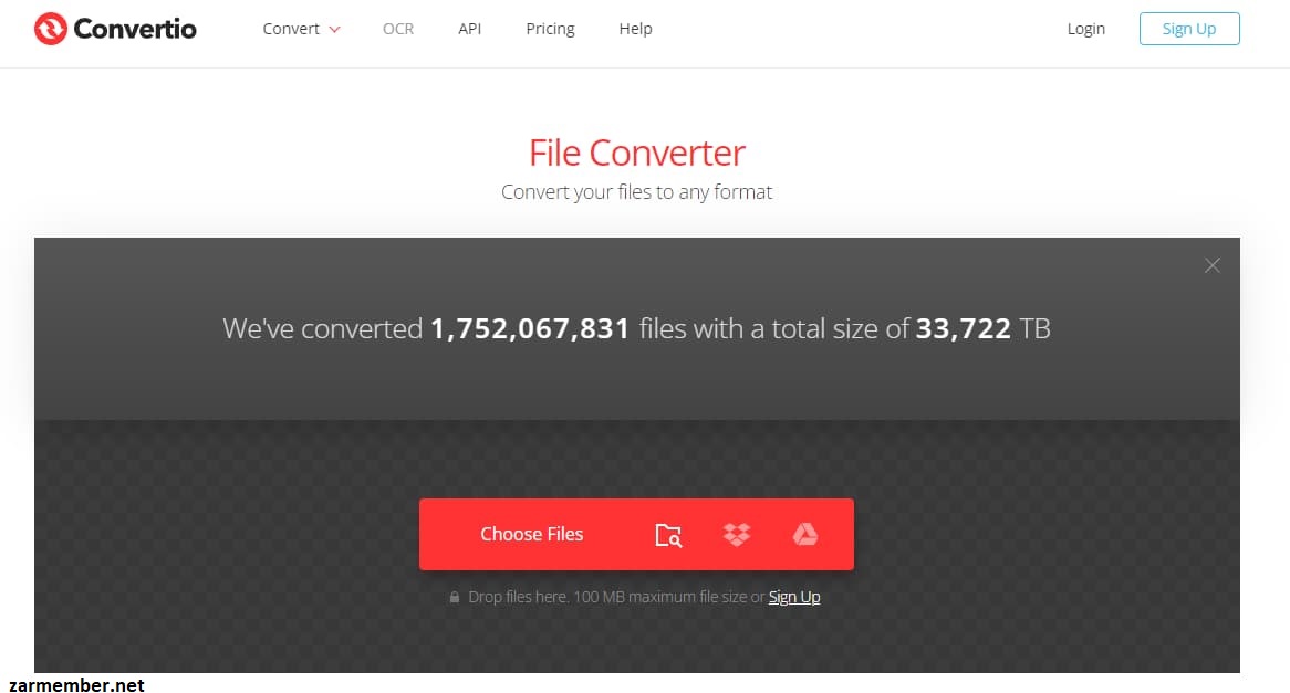 وبسایت convertio برای تغییر فرمت