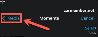 کلیک روی مدیا