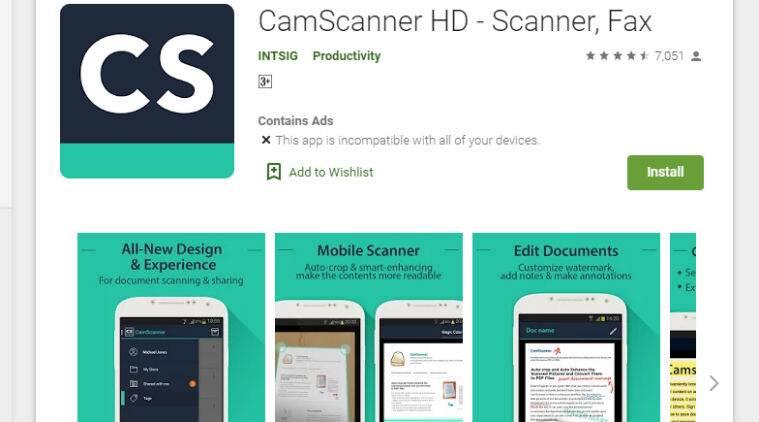 برنامه camscaner برای اسکن کردن