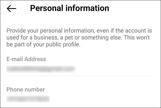 personal information