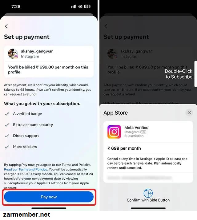 خرید meta verified در تردز اینستاگرام