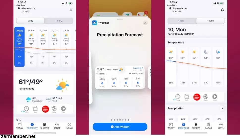 برنامه 1weather آیفون