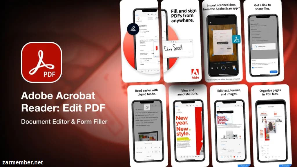 Adobe Acrobat Reader بهترین برنامه pdf خوان برای آیفون