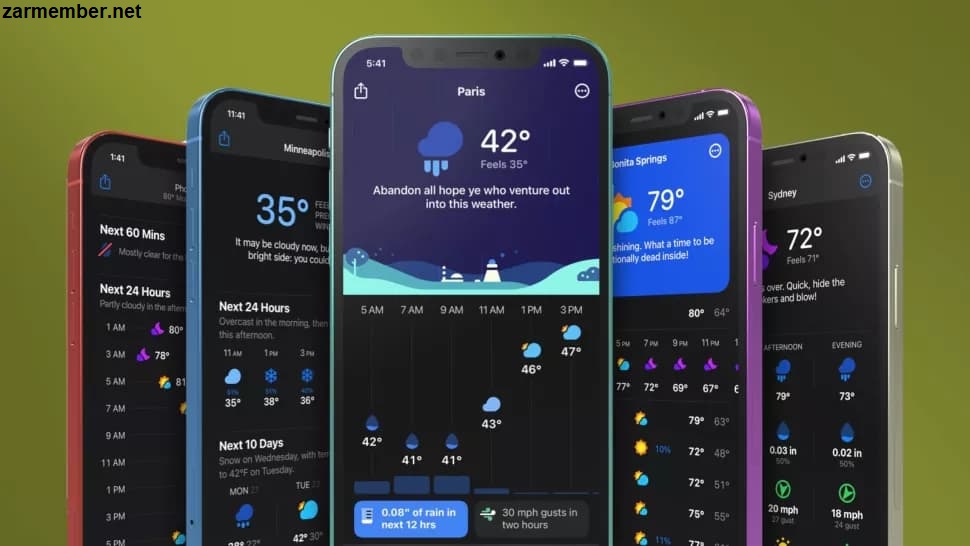 برنامه Carrot Weather برای آیفون