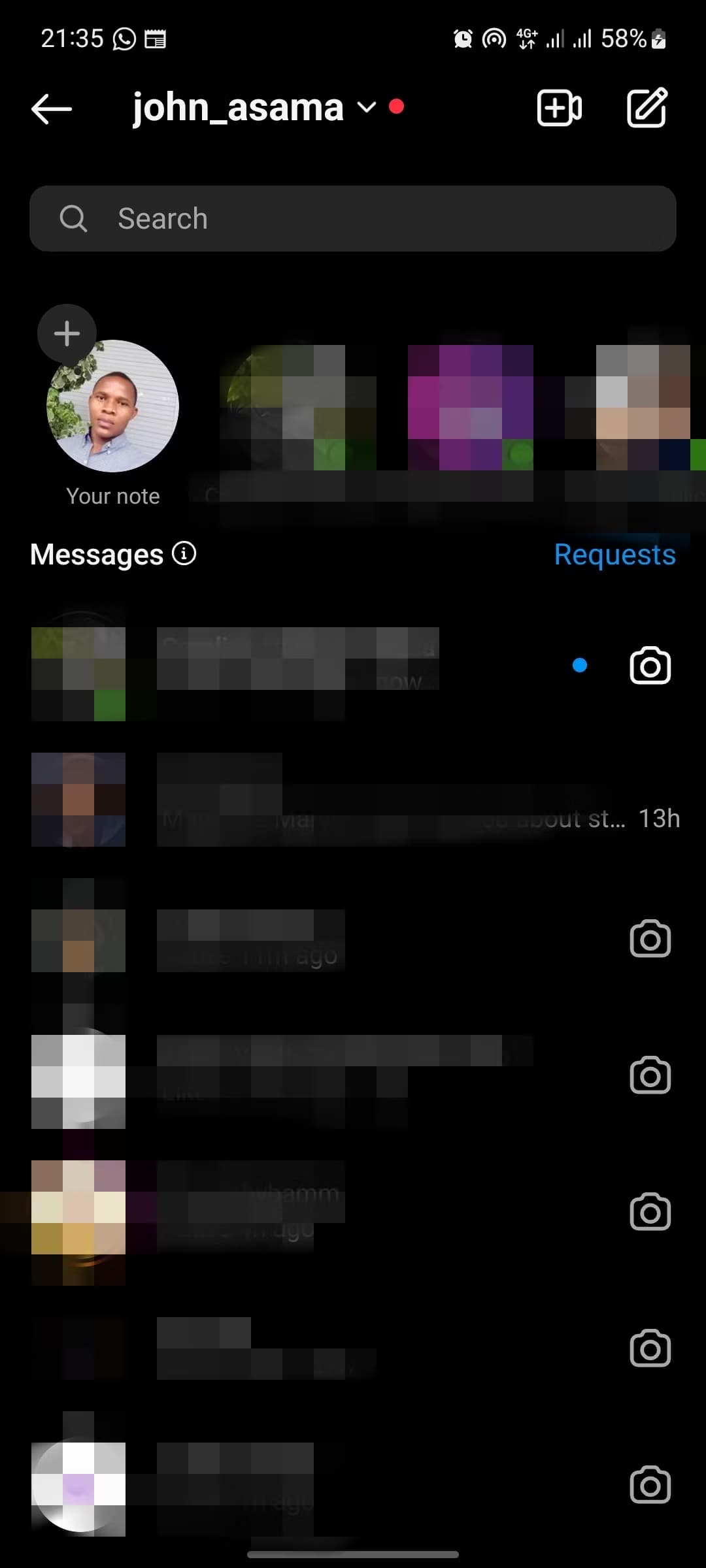صفحه دایرکت اینستاگرام