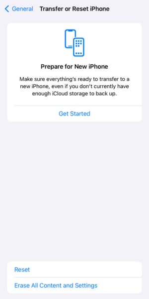 ریست کردن تنظیمات اینترنت آیفون