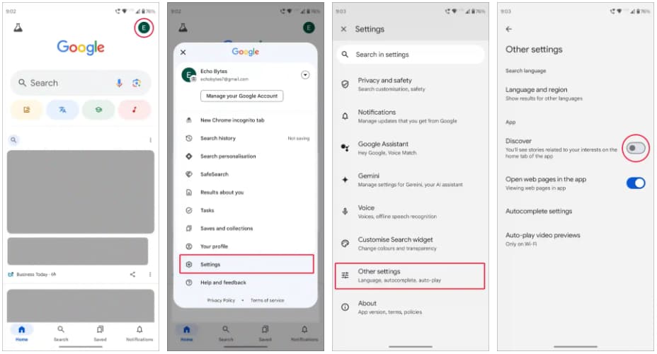 غیرفعال کردن فید google news در اندروید