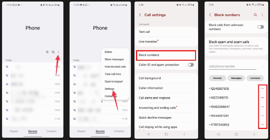 نحوه پیدا کردن شماره تلفن های مسدود شده در گلکسی phones