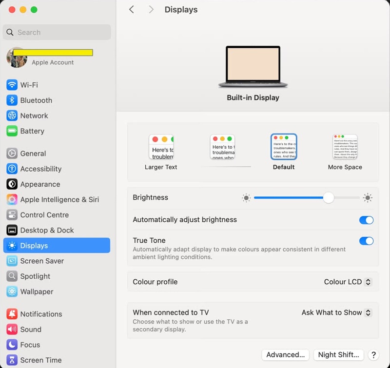 تغییر Brightness صفحه نمایش مک