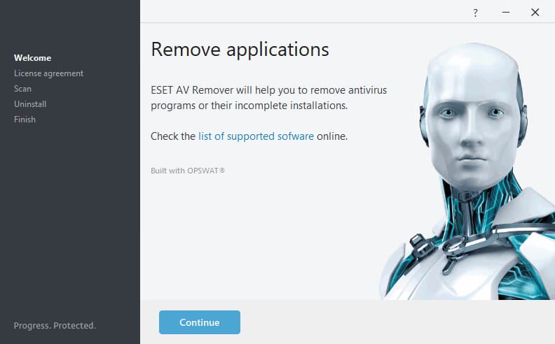حذف آنتی ویروس eset