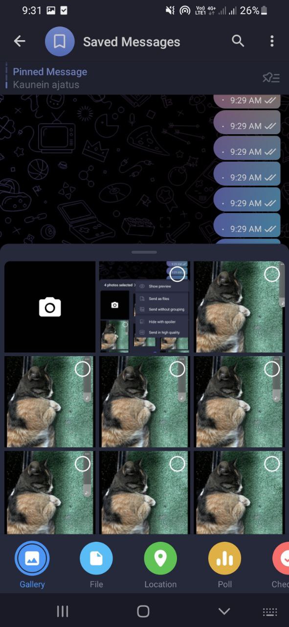 ارسال تصاویر به صورت فایل در تلگرام