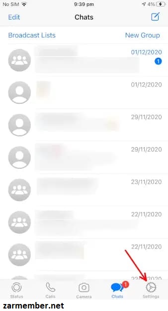 تنظیمات برنامه واتسپ برای گرفتن بکاپ