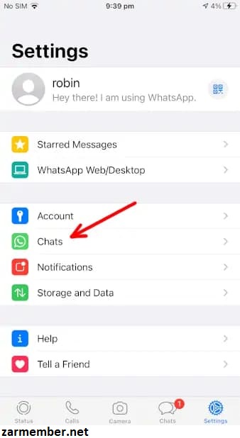 تنظیمات چت واتساپ