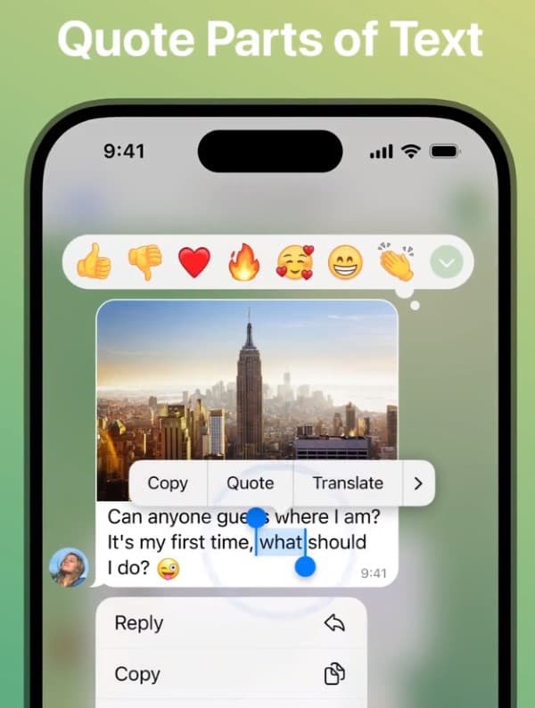آموزش ایجاد quote در پیام تلگرام