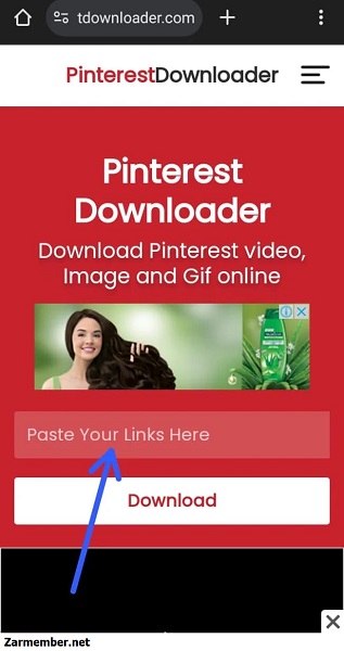 وبسایت دانلود از pinterest