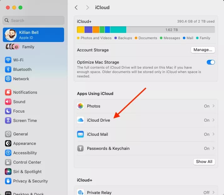 بکاپ گرفتن از مک با icloud مرحله دوم
