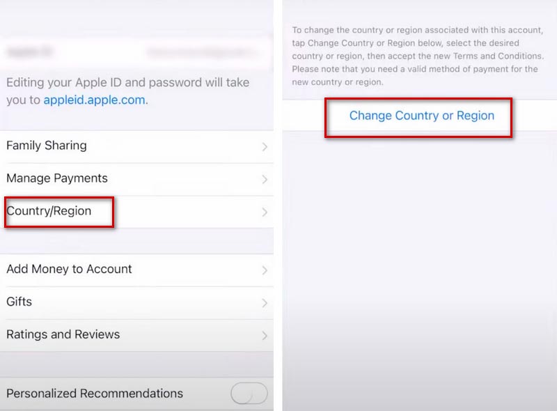 تغییر region اپل آیدی مرحله چهارم