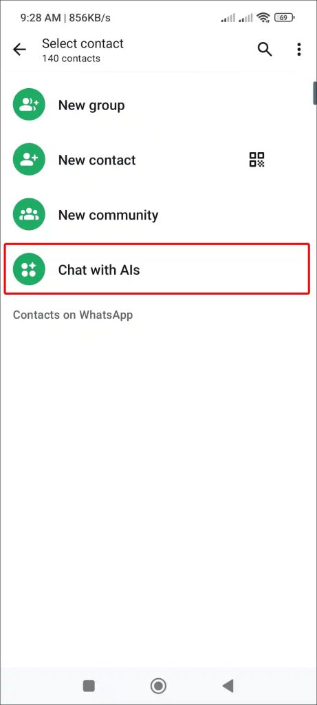 قابلیت chat with ais واتساپ
