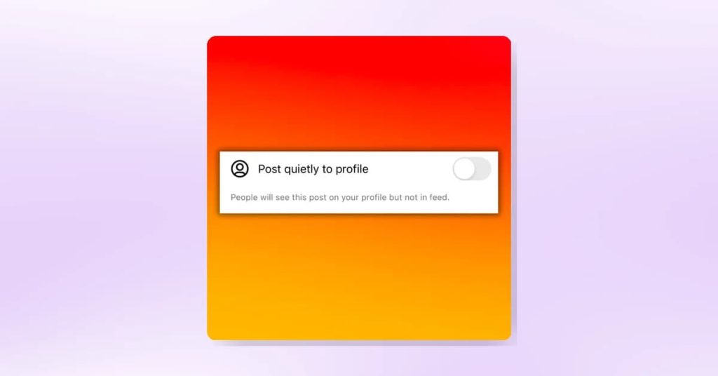 استفاده از قابلیت post quietly to profile