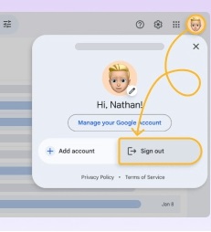نحوه خارج شدن از حساب جیمیل