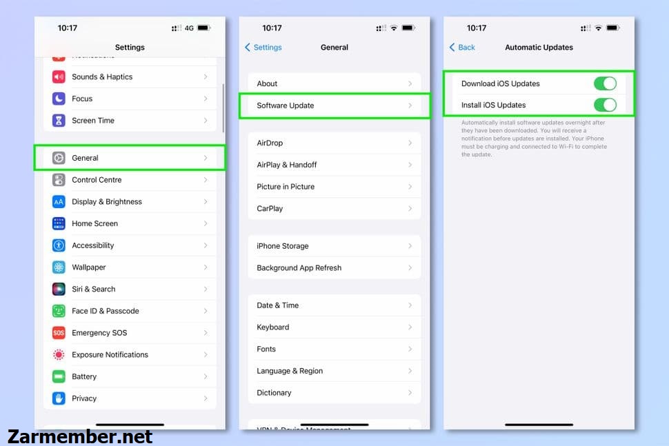 آپدیت IOS در آیفون
