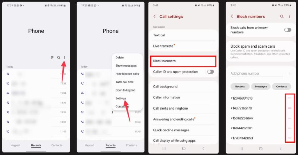 نحوه پیدا کردن شماره تلفن های مسدود شده در گلکسی phones