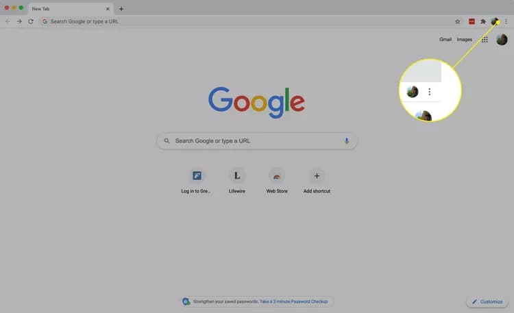 منوی برنامه کروم