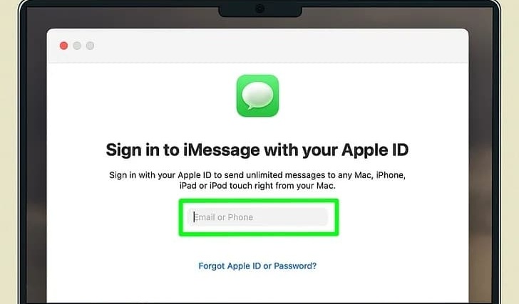 در مک وارد اکانت imessage شوید.