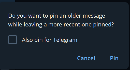 pin پیام در تلگرام